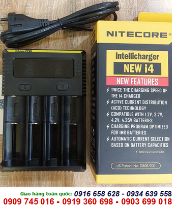 Máy sạc Nitecore NEW i4 thế hệ mới 100% chính hãng Nhập khẩu, sạc được 2-4 pin NiMh-NiCd-LIthium